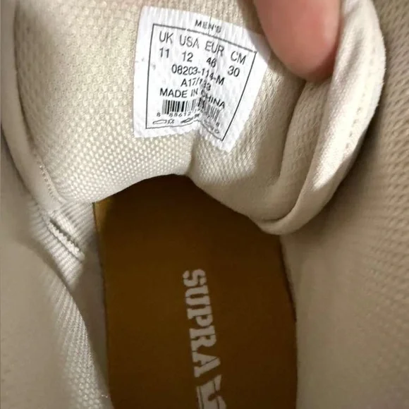 Supra Men's Cream High-Top Sneakers - Picture 6 of 6